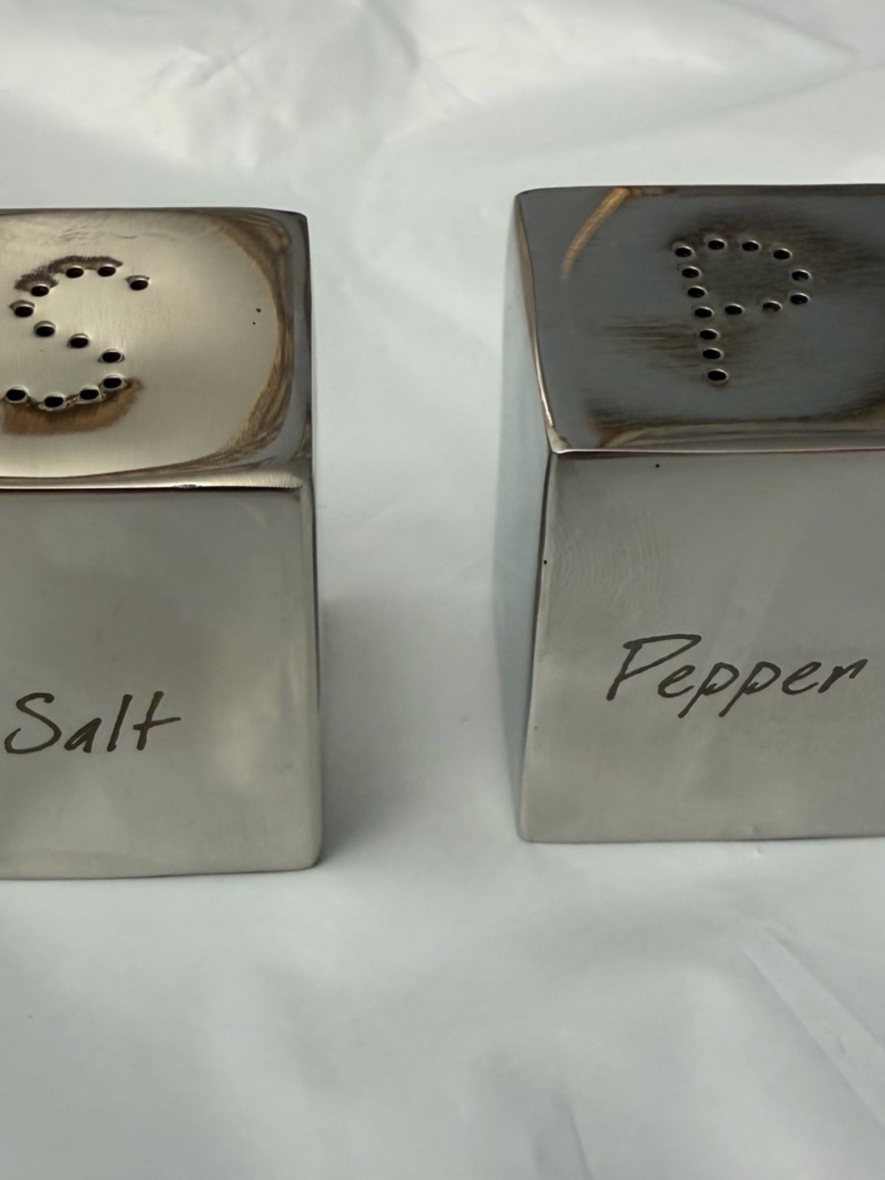 Stainless Steel Salt & Pepper Shakers - Silver Finish